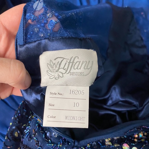 Tiffany Designs Dark blue Prom dress! - Picture 3 of 3